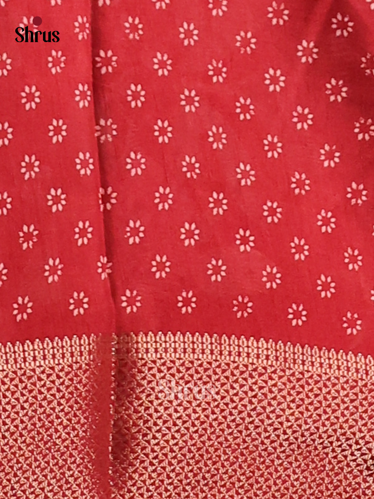 Pink & Red - Semi Crepe Saree - Shop on Shrus.com