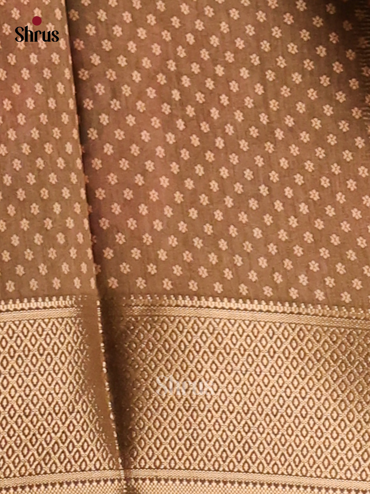 Brown - Semi Crepe Saree - Shop on Shrus.com