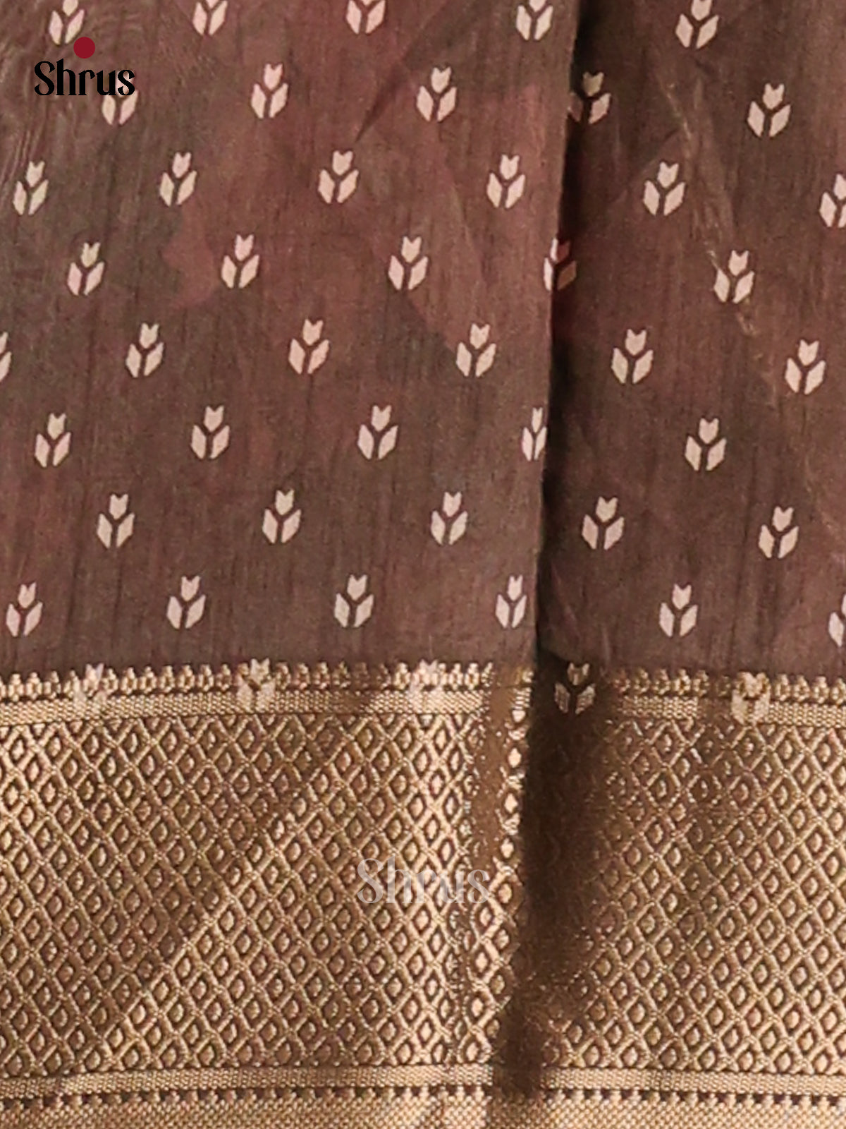 Brown - Semi Crepe Saree - Shop on Shrus.com