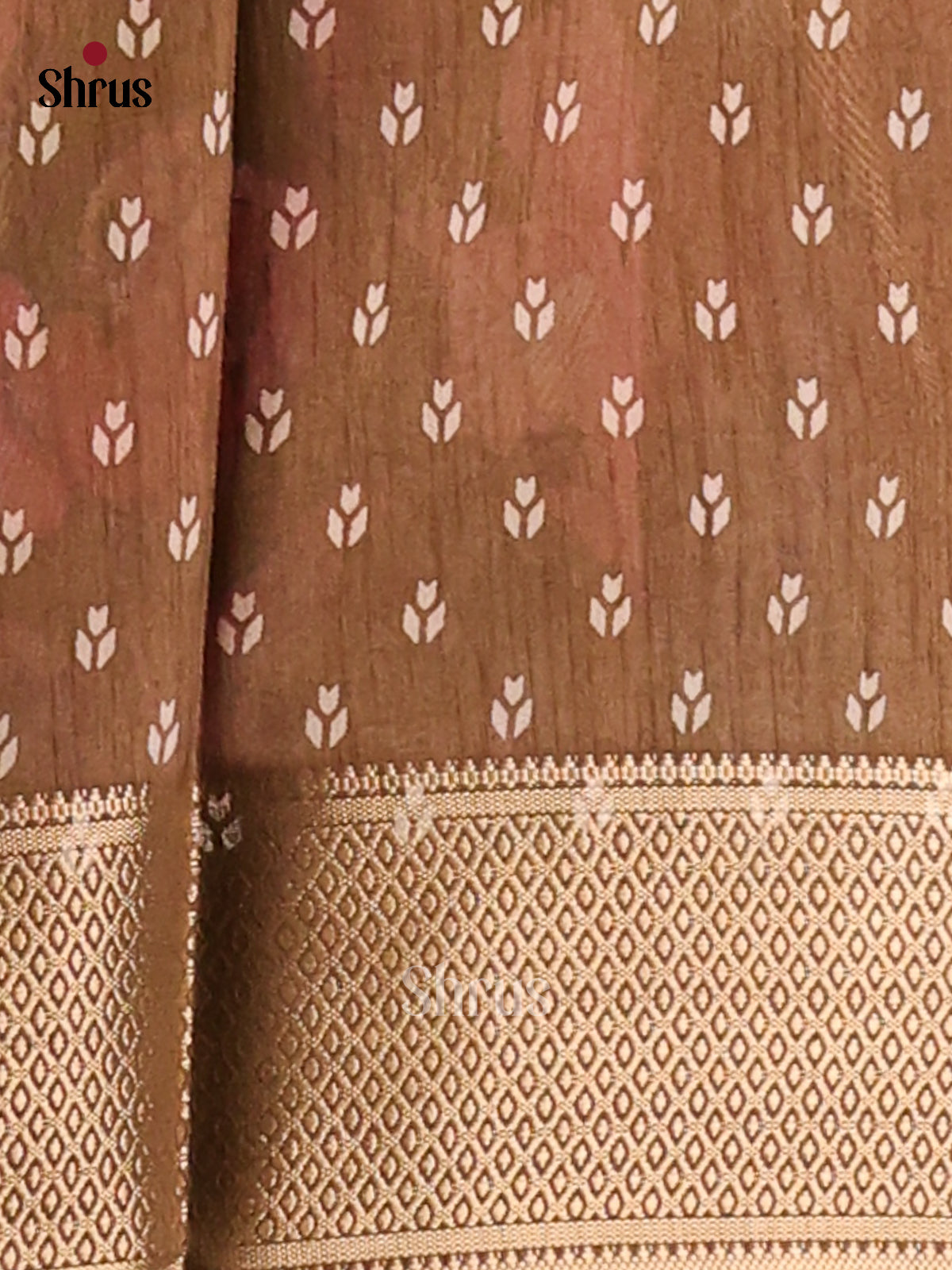 Brown - Semi Crepe Saree - Shop on Shrus.com