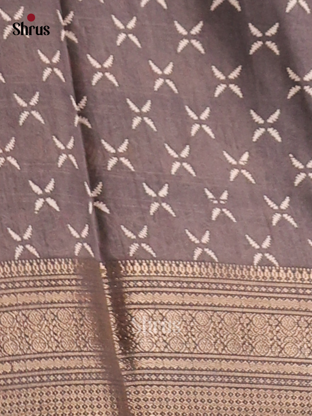 Grey - Semi Crepe Saree - Shop on Shrus.com
