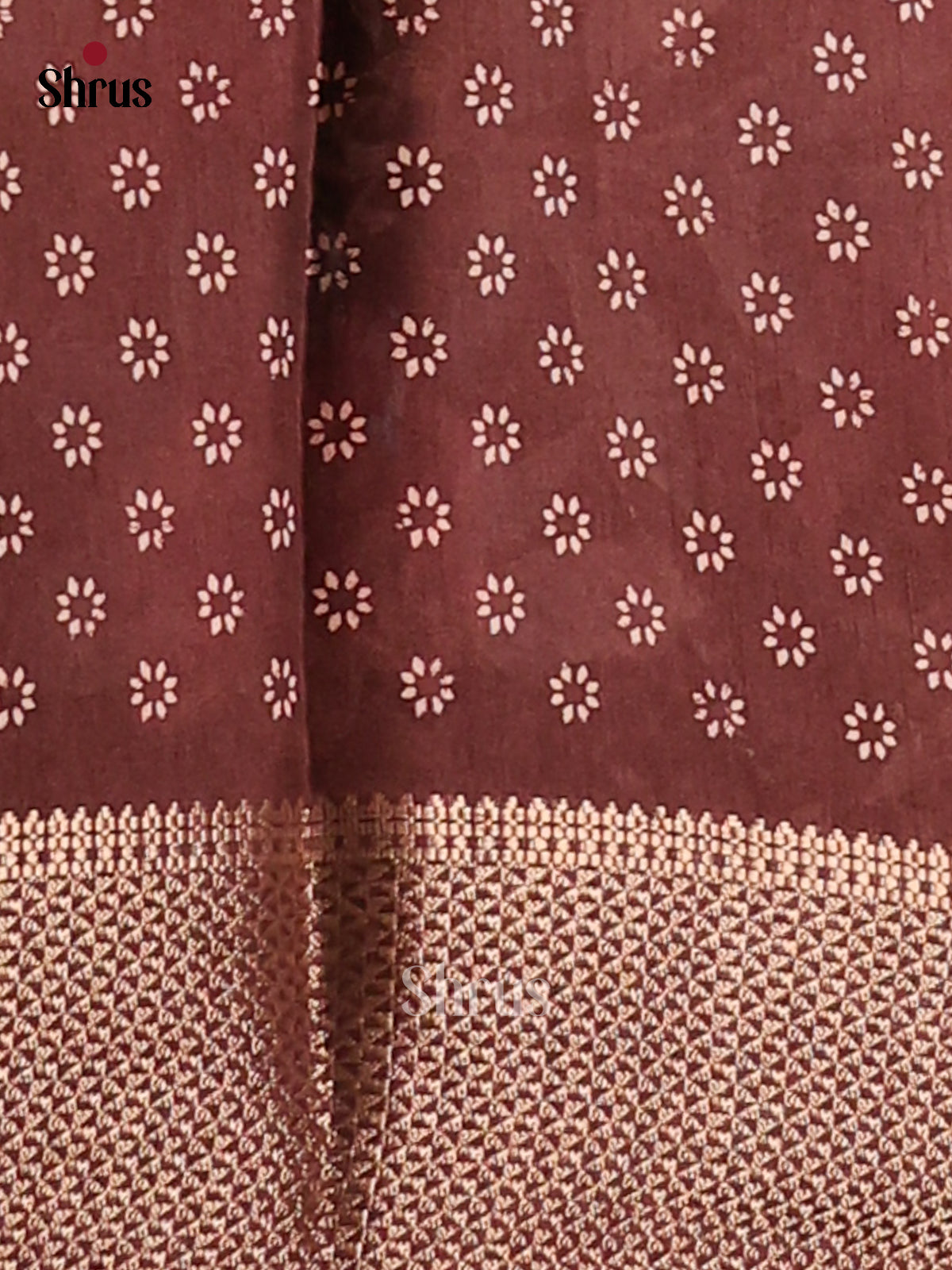 Beige & Brown- Semi Crepe Saree - Shop on Shrus.com