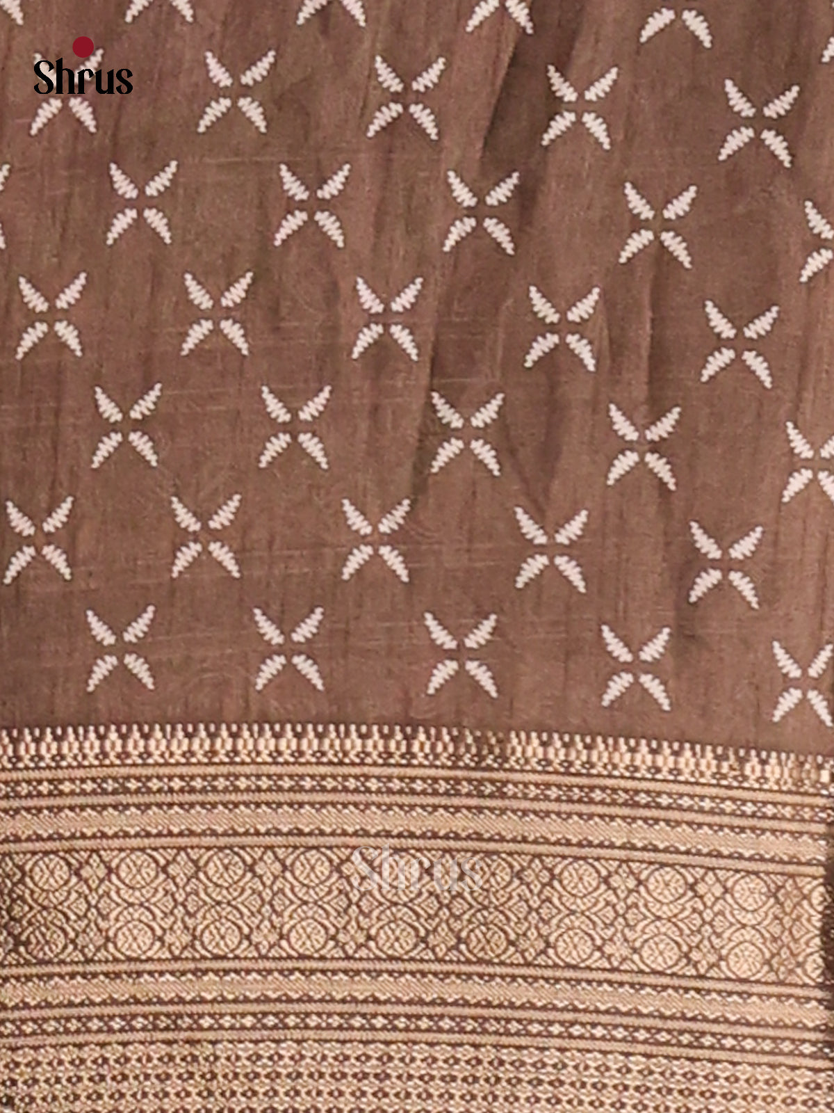 Light Brown - Semi Crepe Saree - Shop on Shrus.com