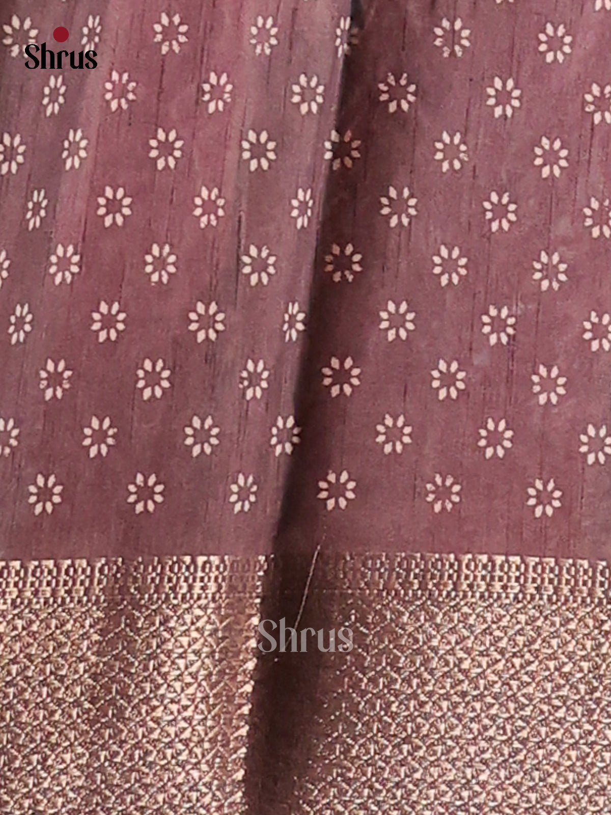 Beige & Dusty Brown - Semi Crepe Saree - Shop on Shrus.com