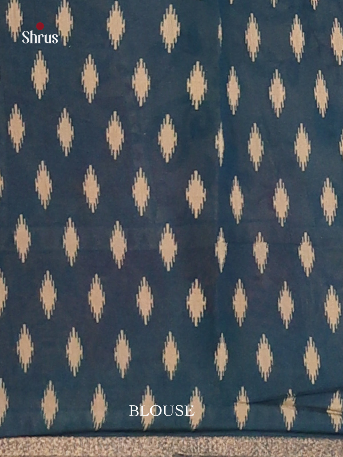 Cream & Blue - Art Modal Saree - Shop on Shrus.com