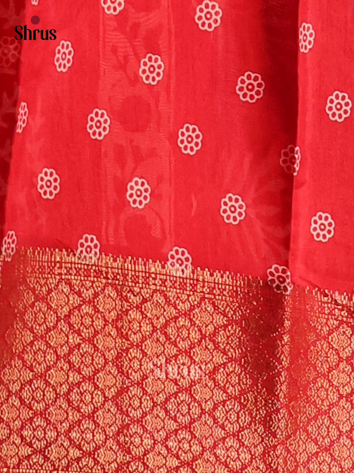 Red - Semi Crepe Saree - Shop on Shrus.com