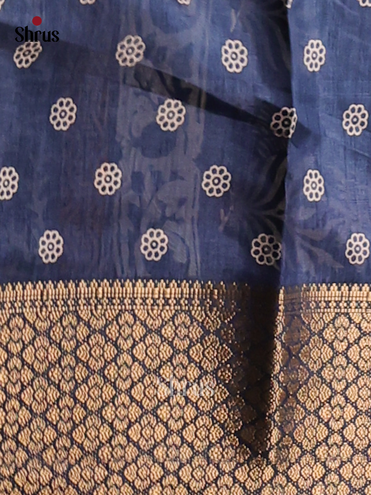 Blue - Semi Crepe Saree - Shop on Shrus.com