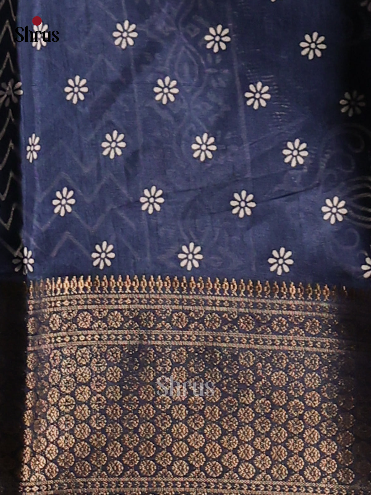Blue - Semi Crepe Saree - Shop on Shrus.com