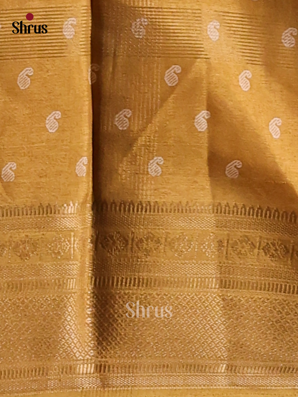 Mustard - Semi Crepe Saree - Shop on Shrus.com