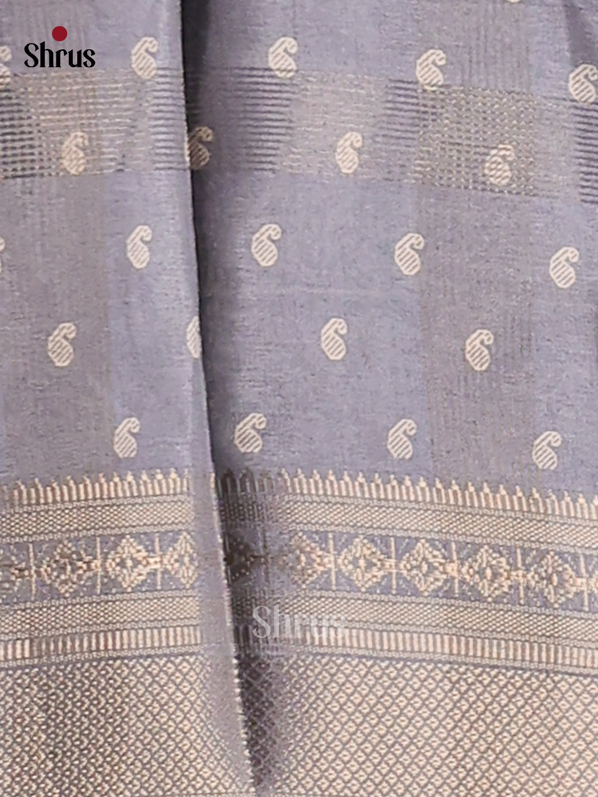 Grey - Semi Crepe Saree - Shop on Shrus.com
