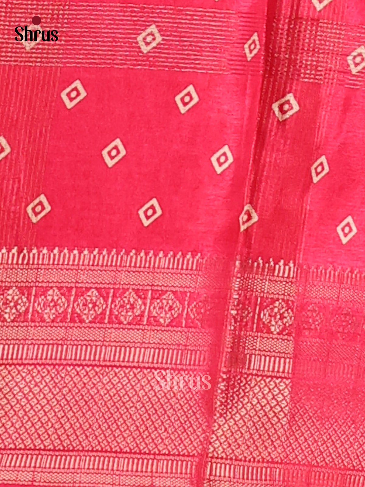 Pink- Semi Crepe Saree - Shop on Shrus.com