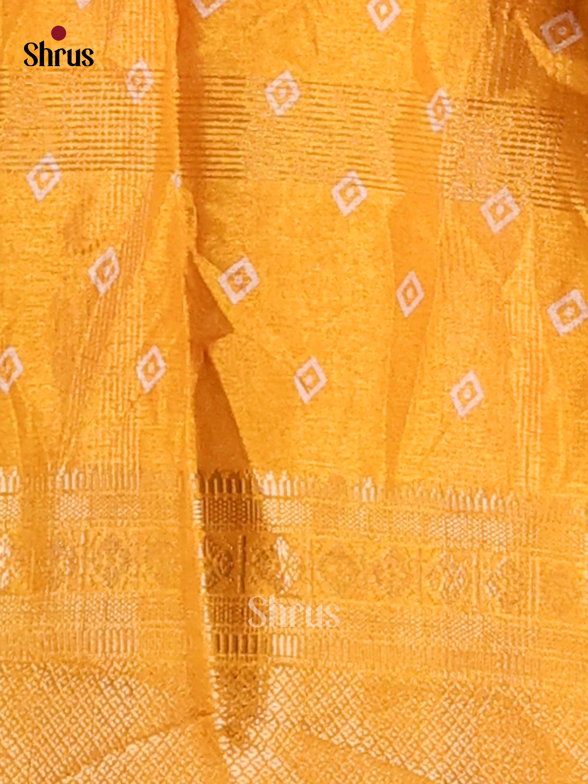 Mustard - Semi Crepe Saree - Shop on Shrus.com