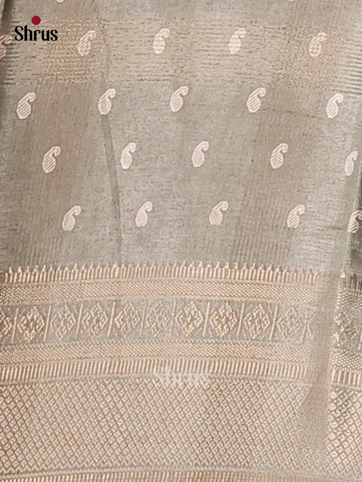 Grey - Semi Crepe Saree - Shop on Shrus.com