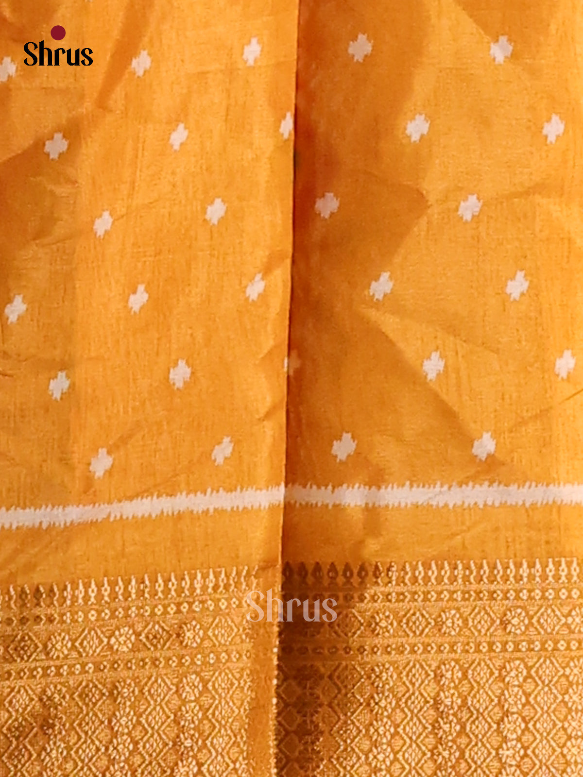Mustard - Semi Crepe Saree - Shop on Shrus.com