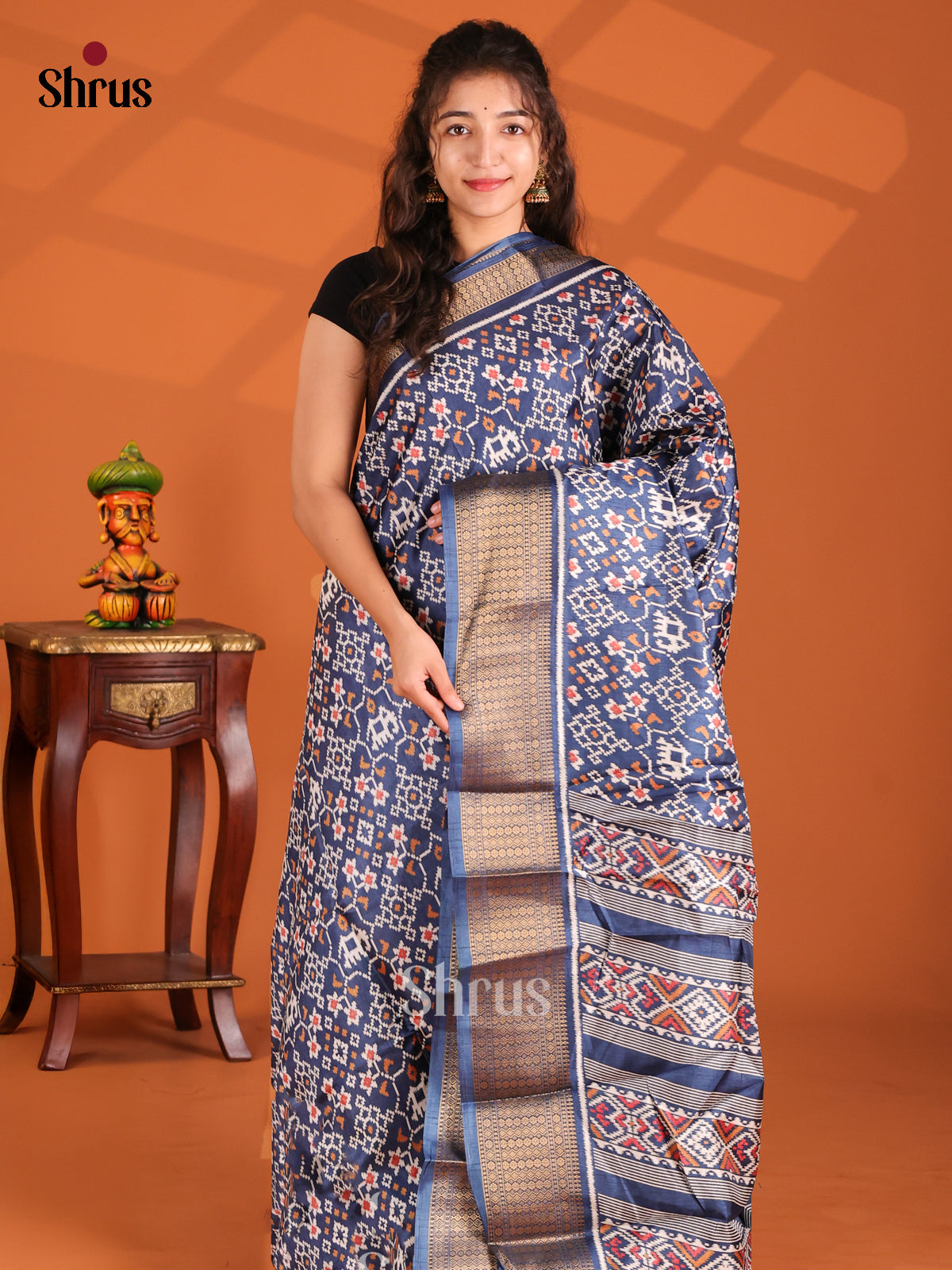 Blue - Semi Crepe Saree - Shop on Shrus.com
