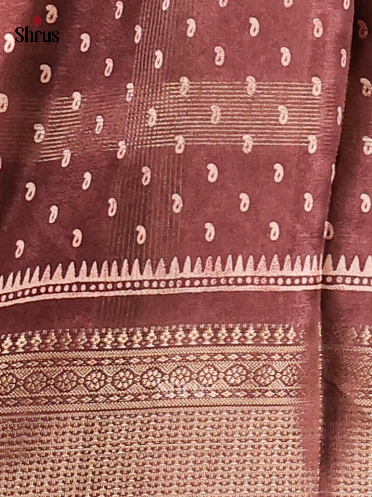 Brown - Semi Crepe Saree - Shop on Shrus.com