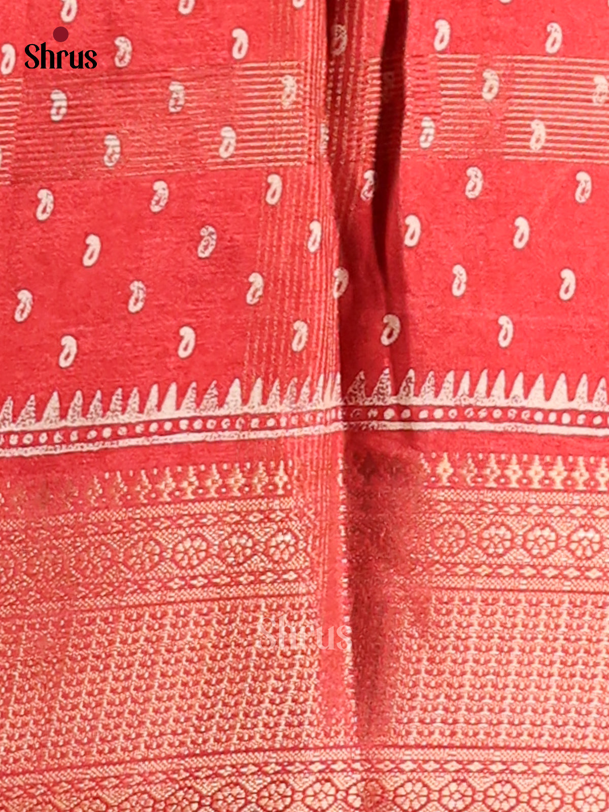 Orange - Semi Crepe Saree - Shop on Shrus.com