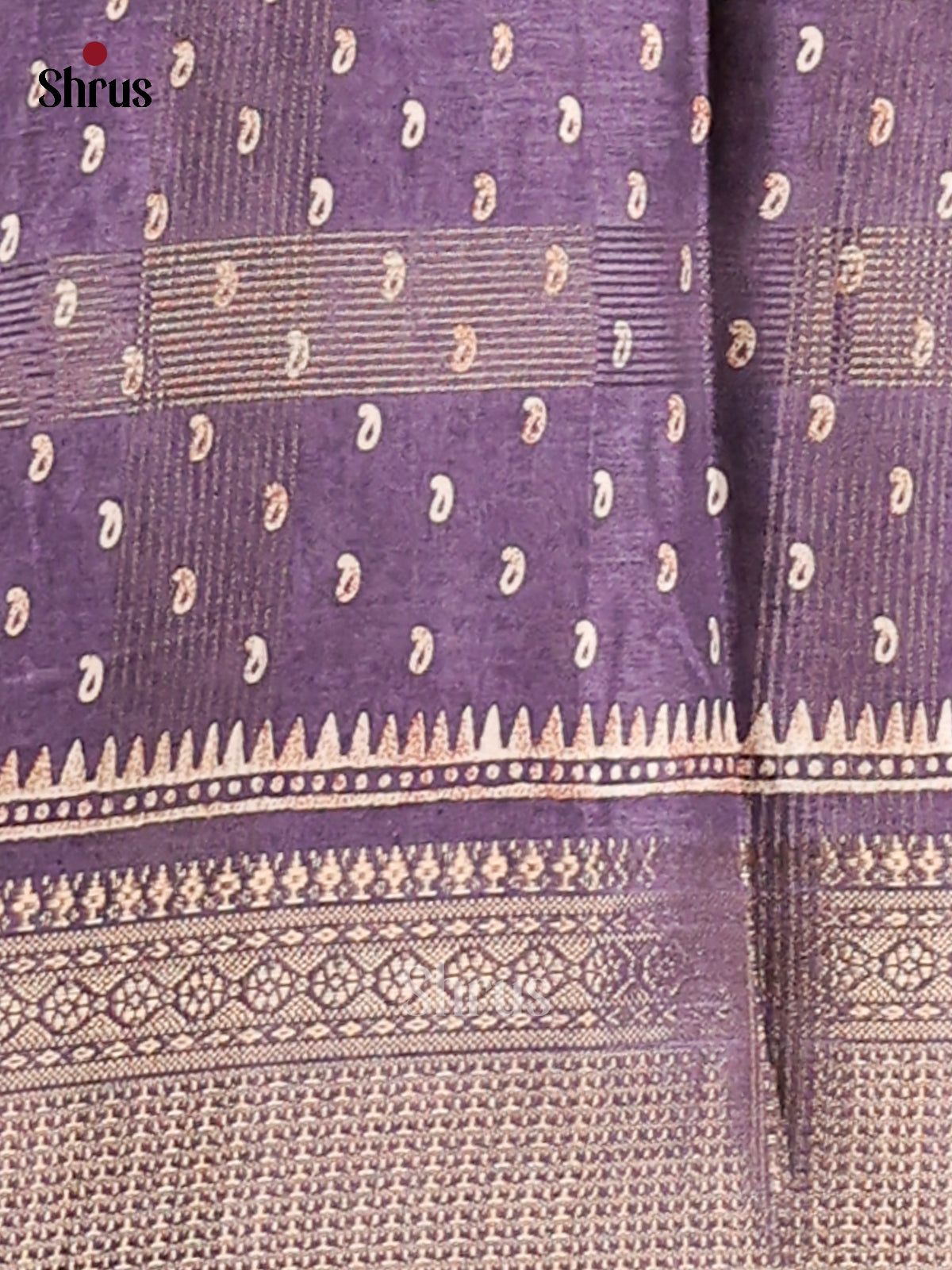 Purple- Semi Crepe Saree - Shop on Shrus.com