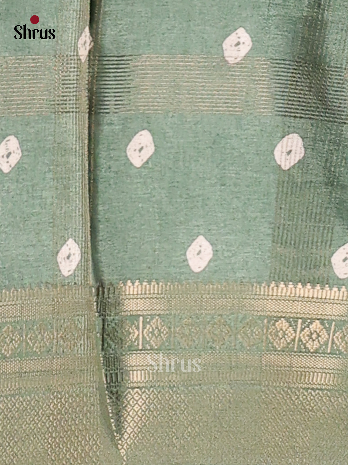 Pastel Green - Semi Crepe Saree - Shop on Shrus.com