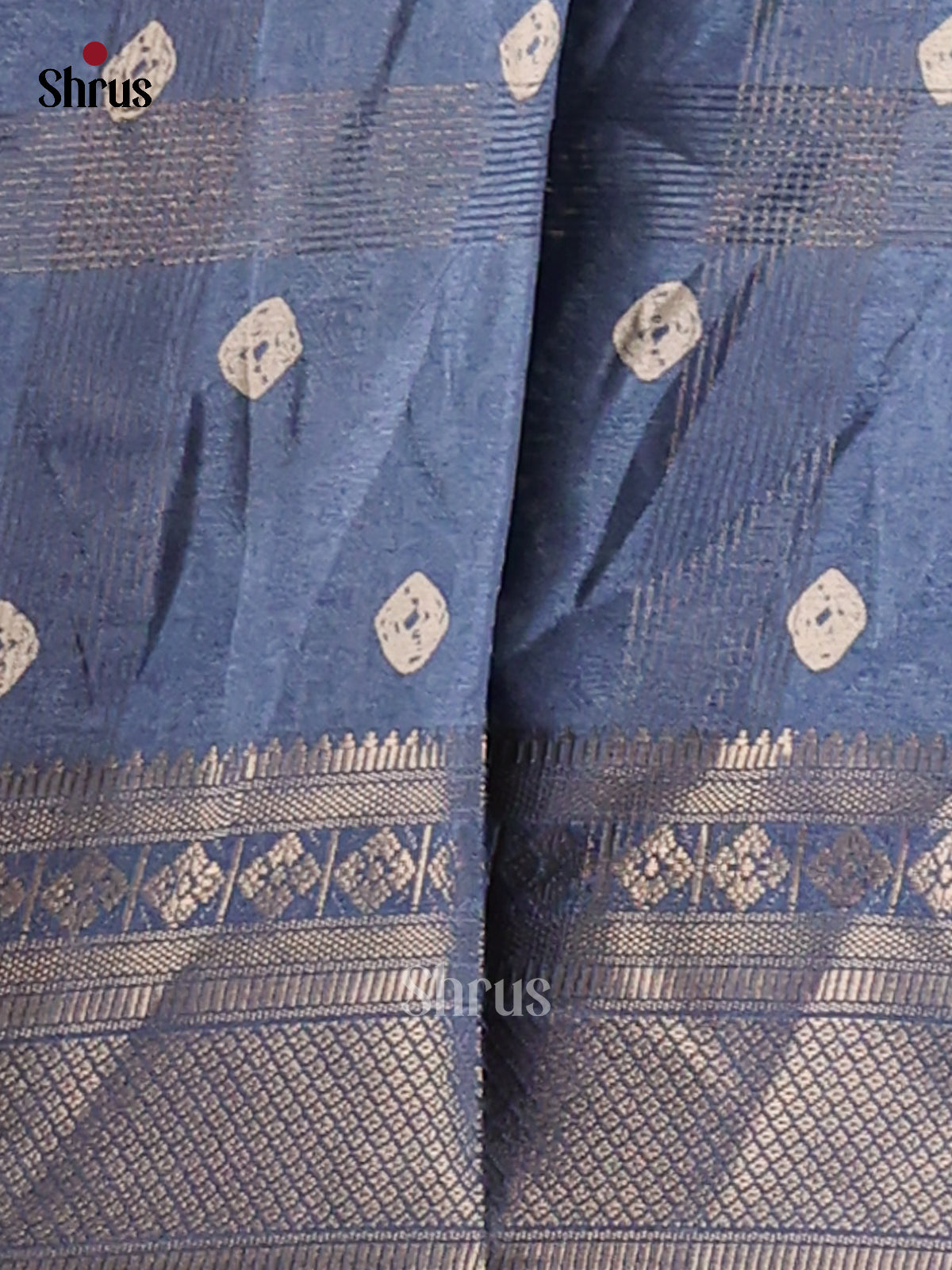 Blue - Semi Crepe Saree - Shop on Shrus.com