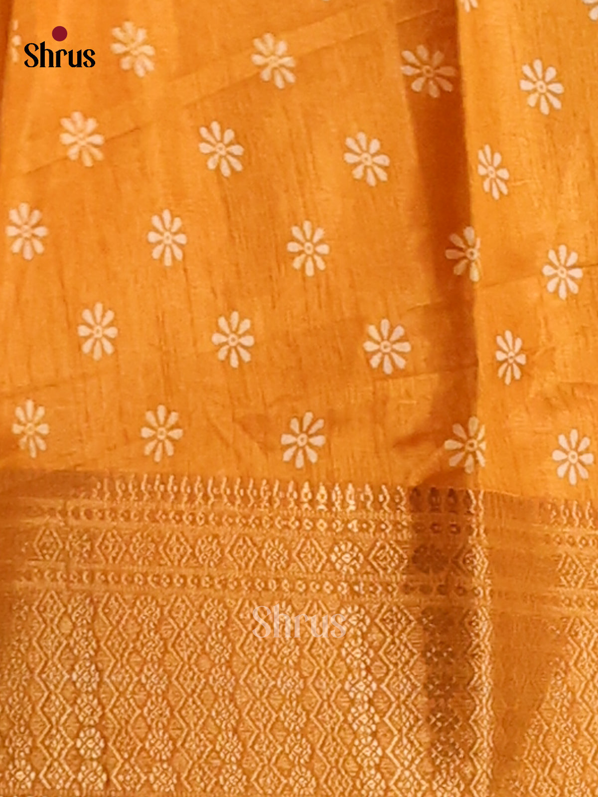 Mustard - Semi Crepe Saree - Shop on Shrus.com