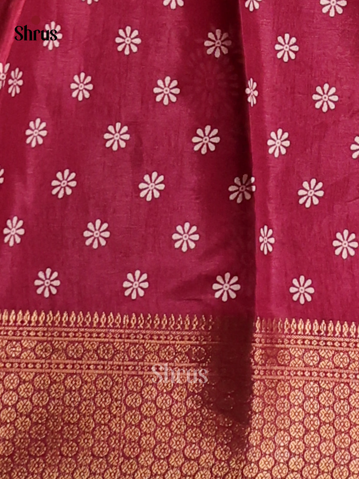 Maroon - Semi Crepe Saree - Shop on Shrus.com