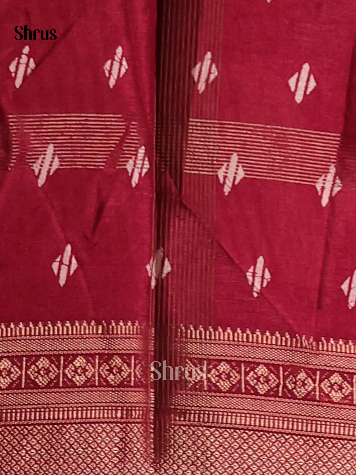 Maroon - Semi Crepe Saree - Shop on Shrus.com