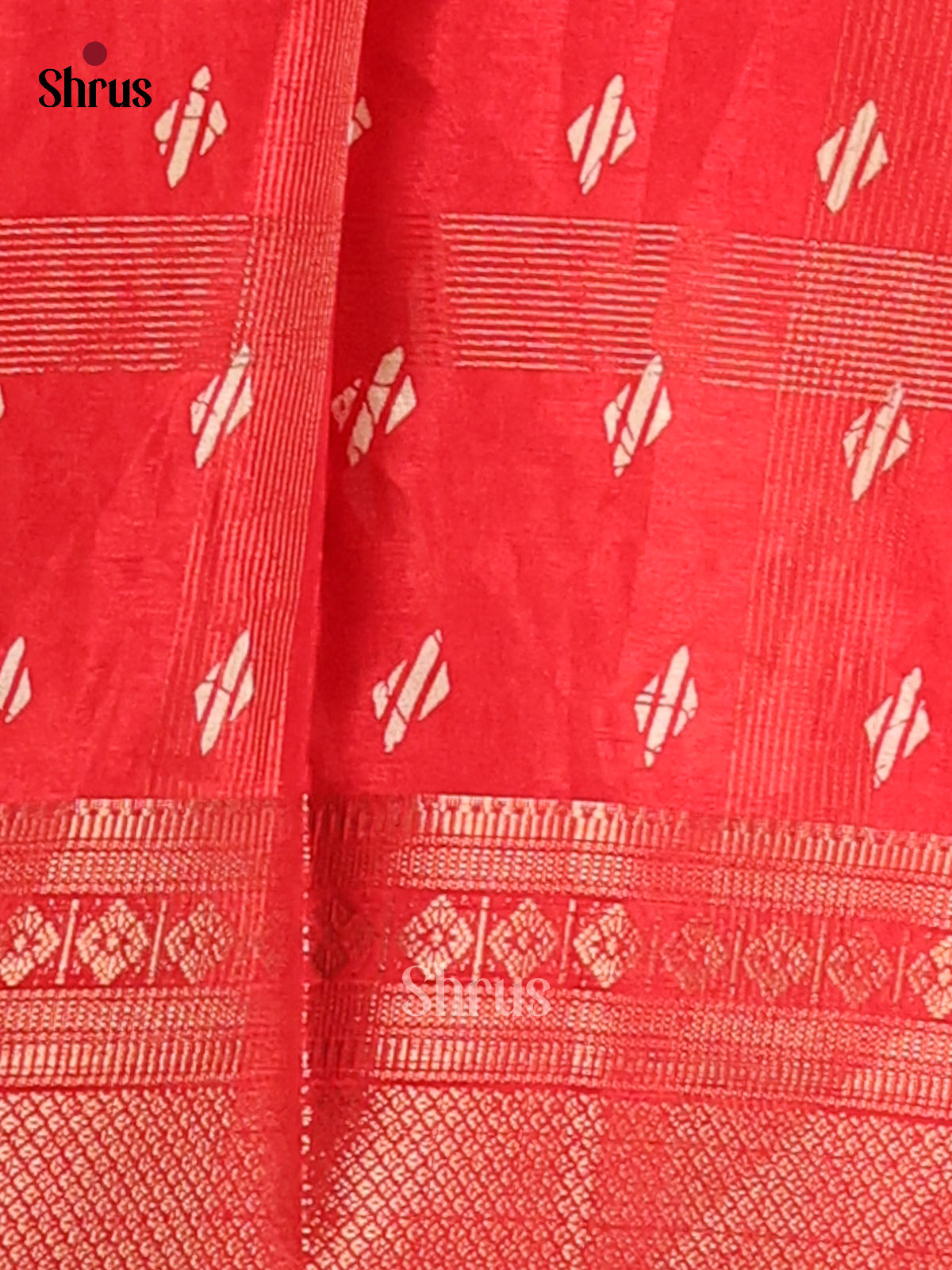 Red - Semi Crepe Saree - Shop on Shrus.com