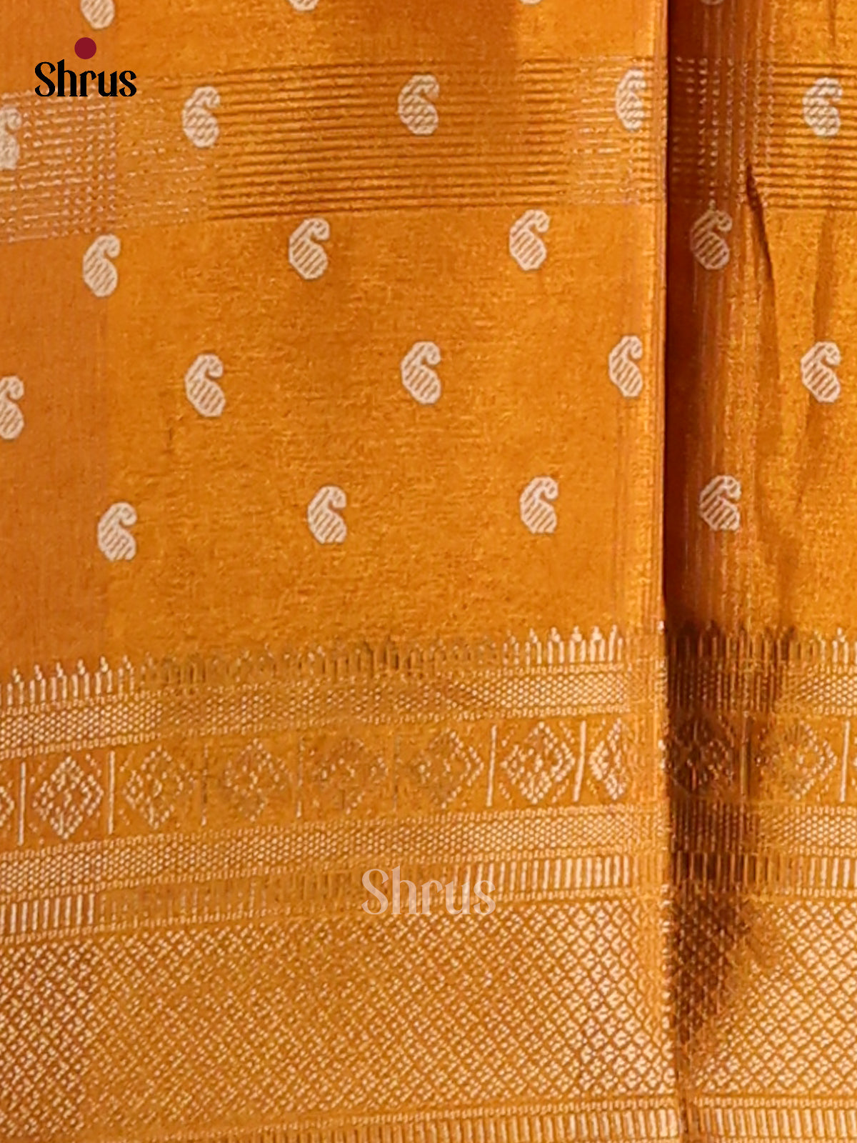 Mustard - Semi Crepe Saree - Shop on Shrus.com