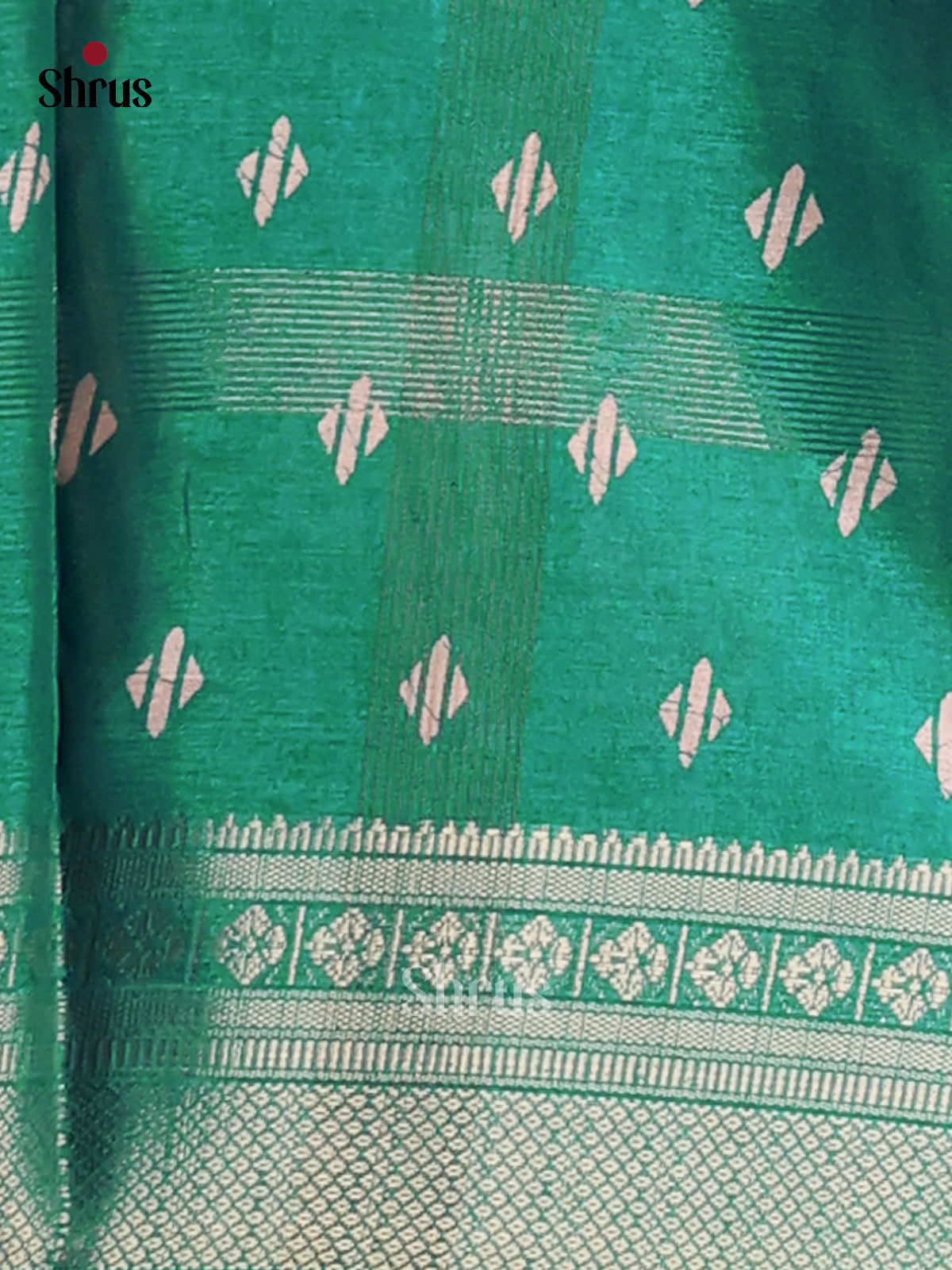 Green - Semi Crepe Saree - Shop on Shrus.com