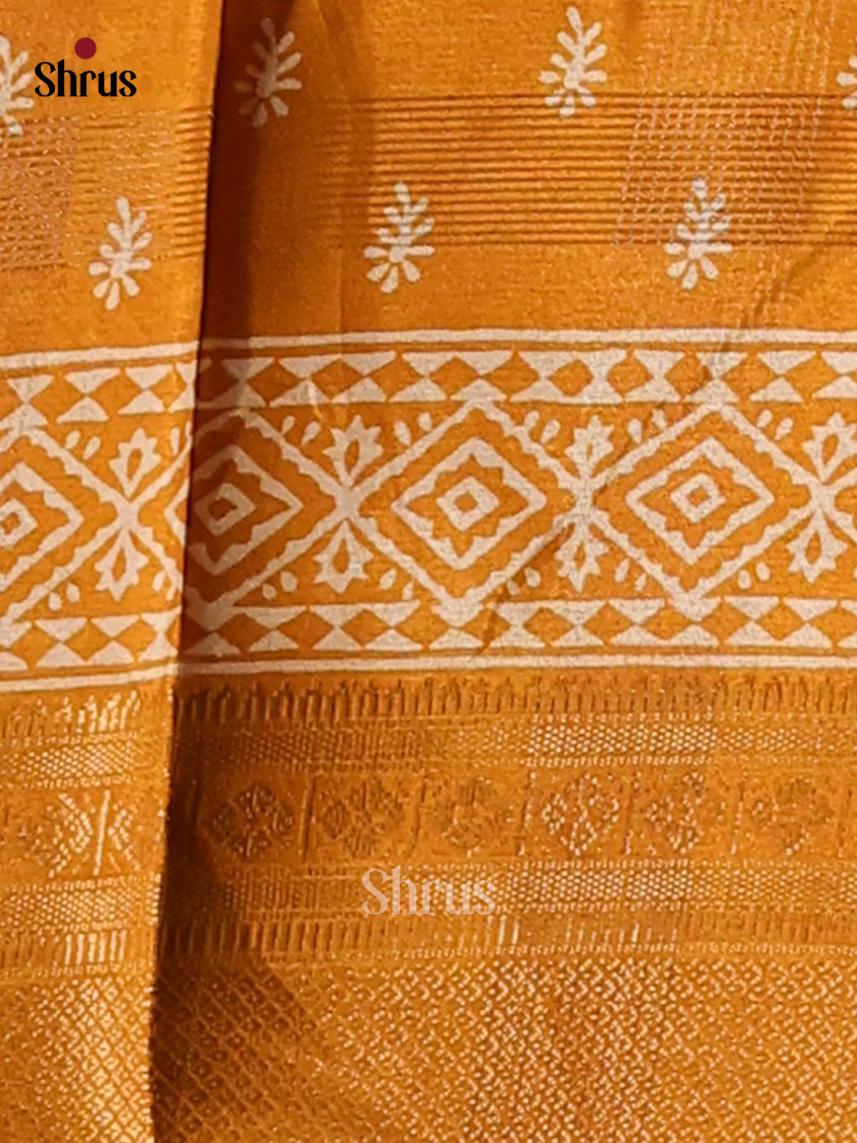 Mustard - Semi Crepe Saree - Shop on Shrus.com