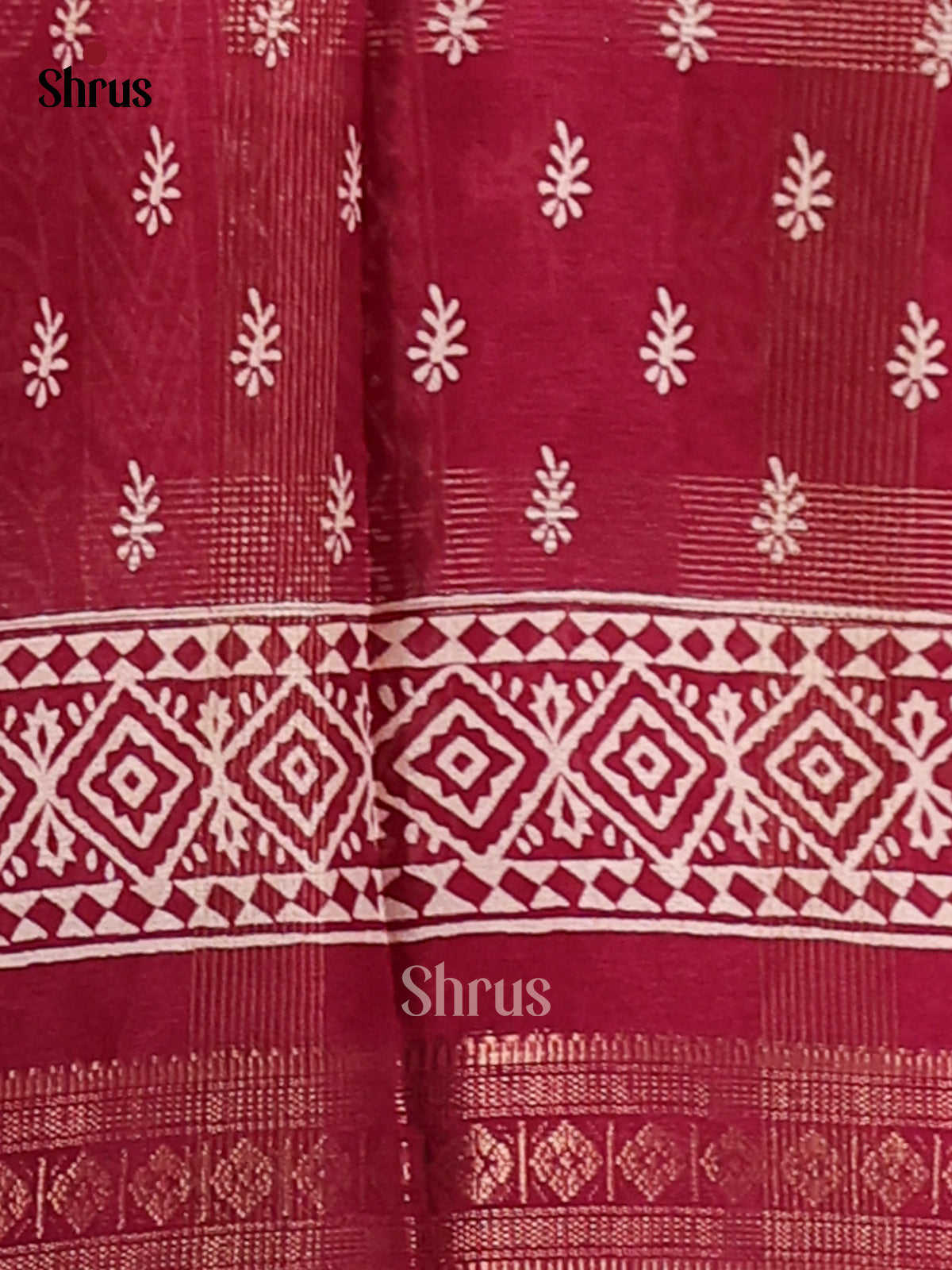 Maroon - Semi Crepe Saree - Shop on Shrus.com
