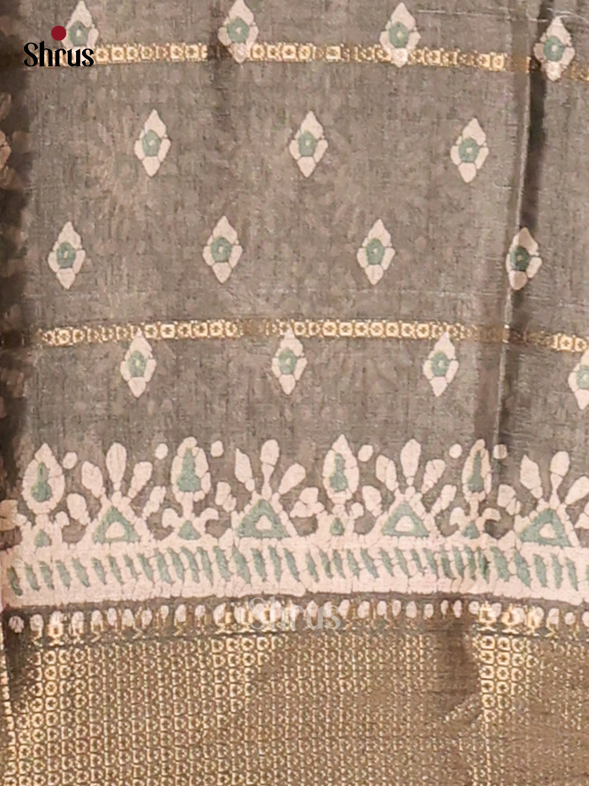 Grey - Semi Crepe Saree - Shop on Shrus.com