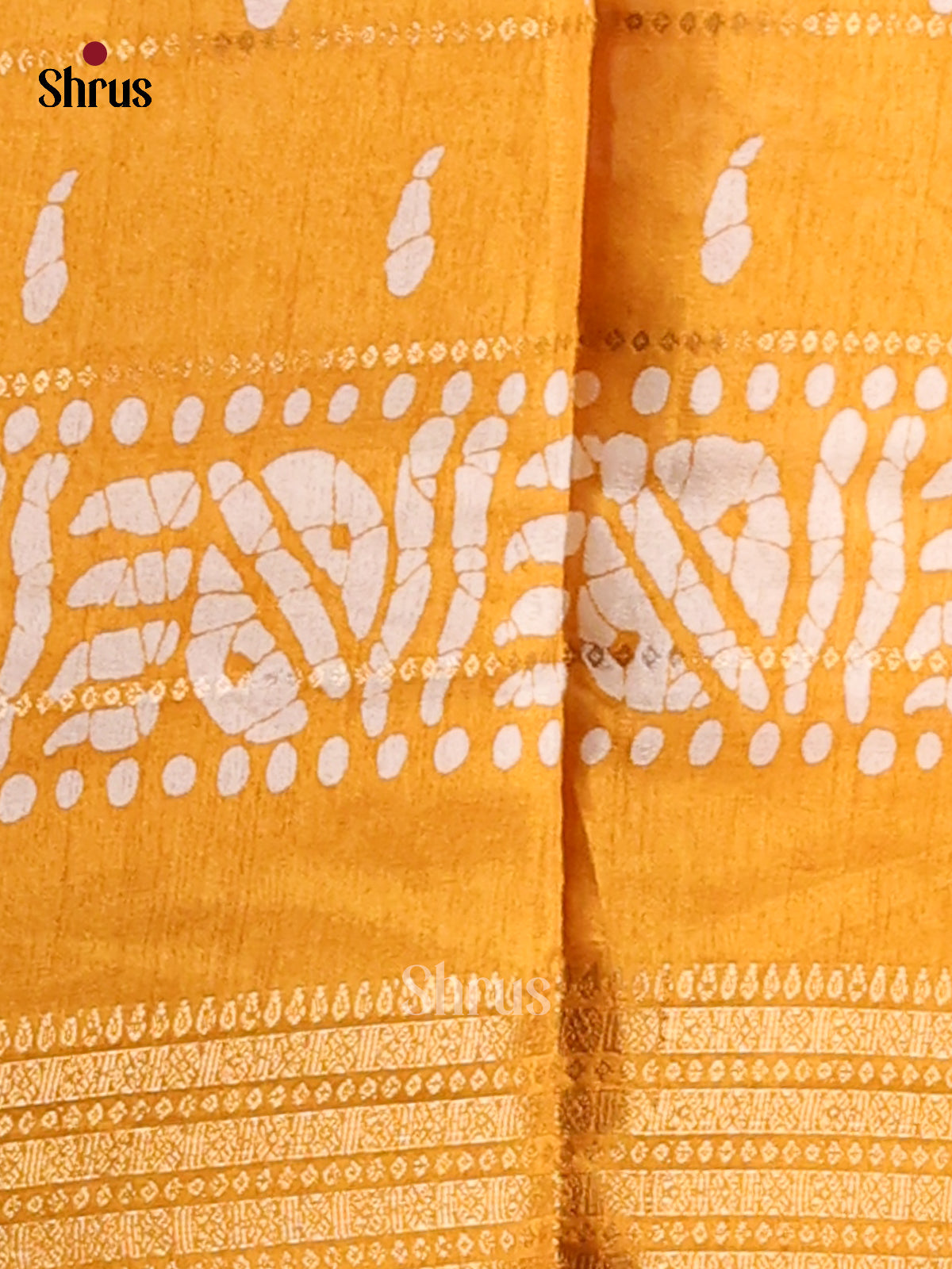 Mustard- Semi Crepe Saree - Shop on Shrus.com
