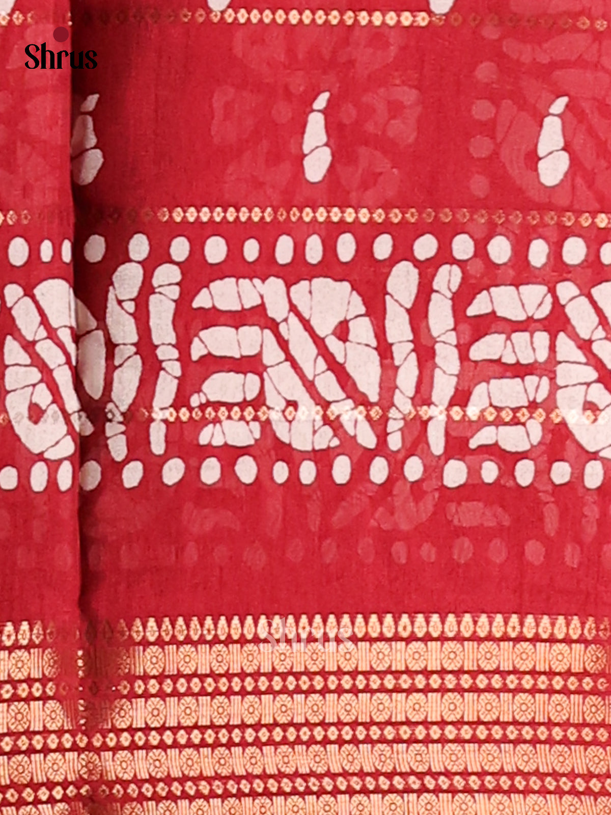 Red - Semi Crepe Saree - Shop on Shrus.com