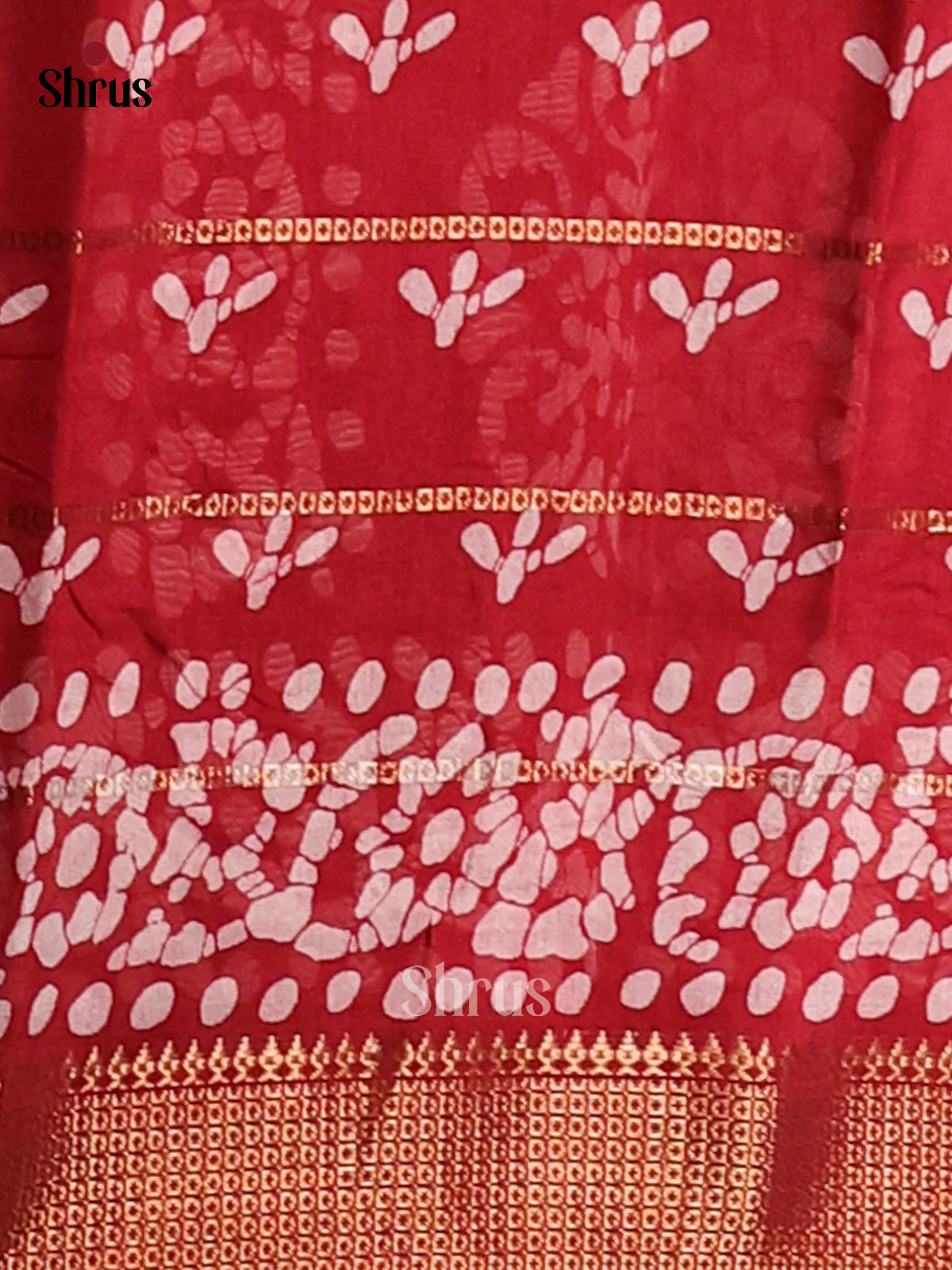 Red - Semi Crepe Saree - Shop on Shrus.com