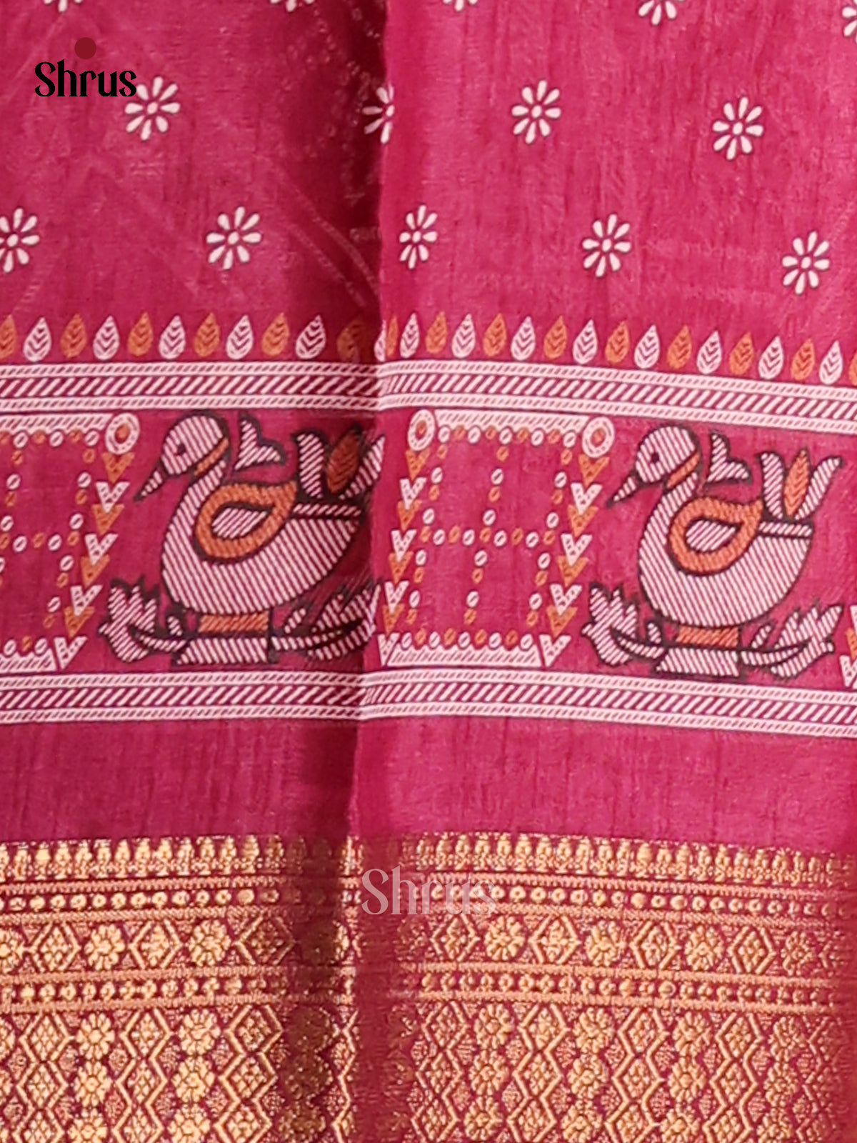 Wine - Semi Crepe Saree - Shop on Shrus.com