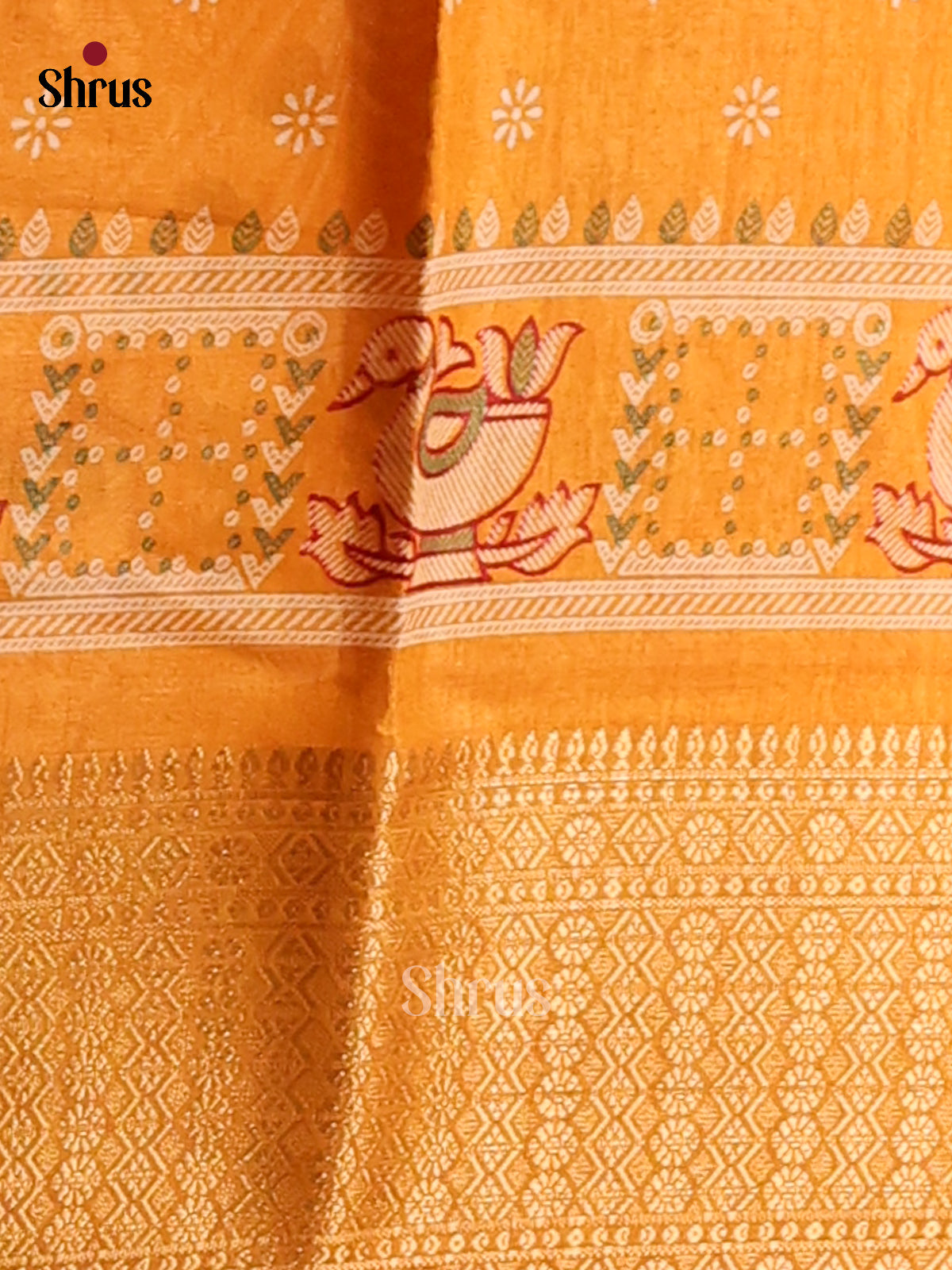 Mustard - Semi Crepe Saree - Shop on Shrus.com