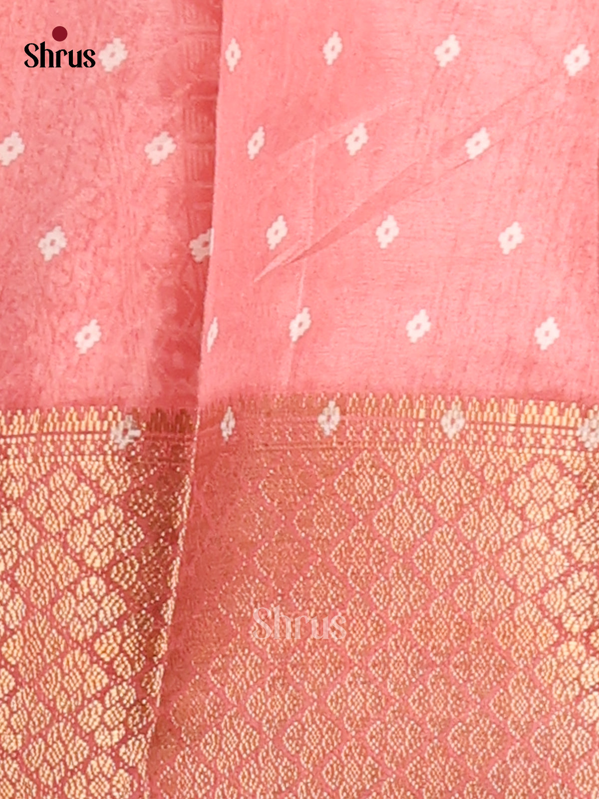 Pink- Semi Crepe Saree - Shop on Shrus.com