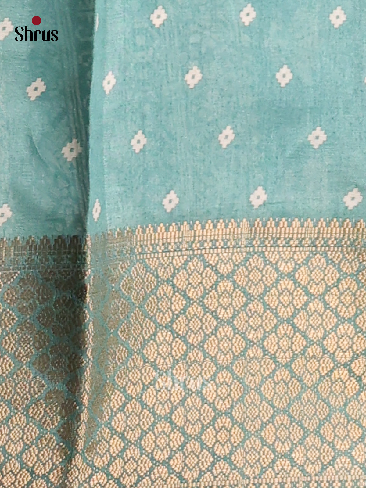Pastel Blue- Semi Crepe Saree - Shop on Shrus.com
