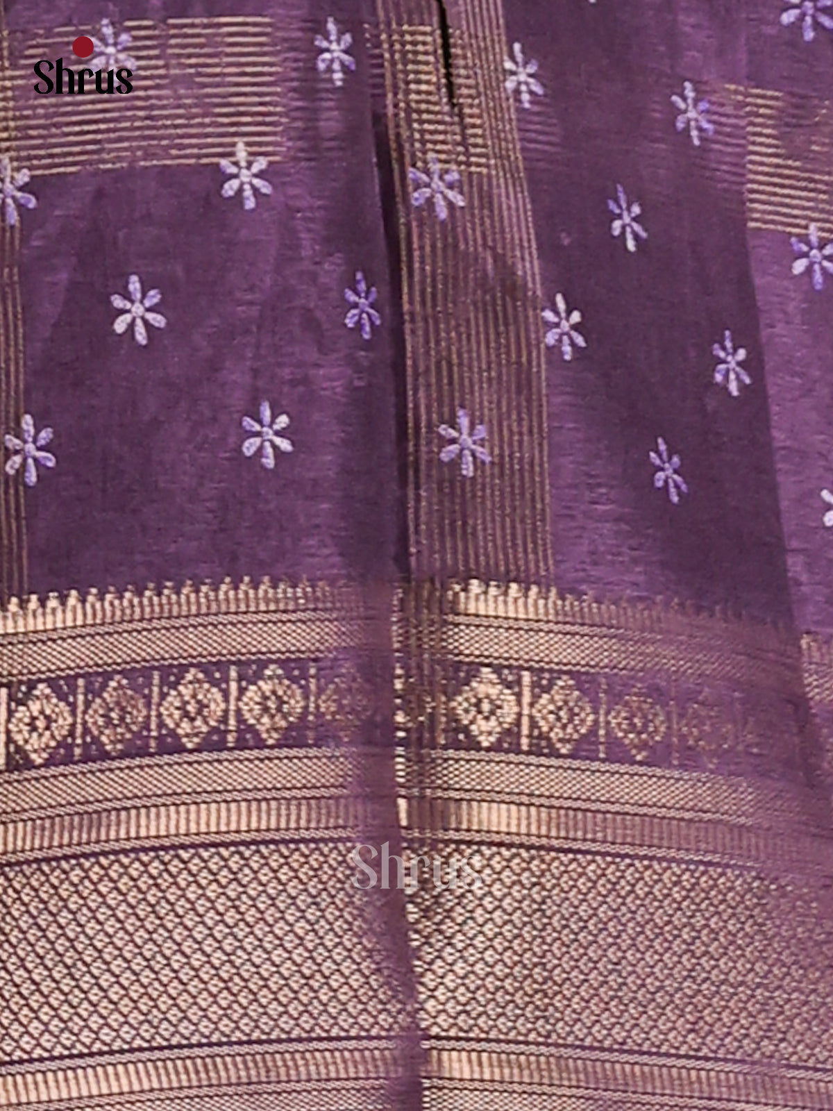 Dark Lavender - Semi Crepe Saree - Shop on Shrus.com
