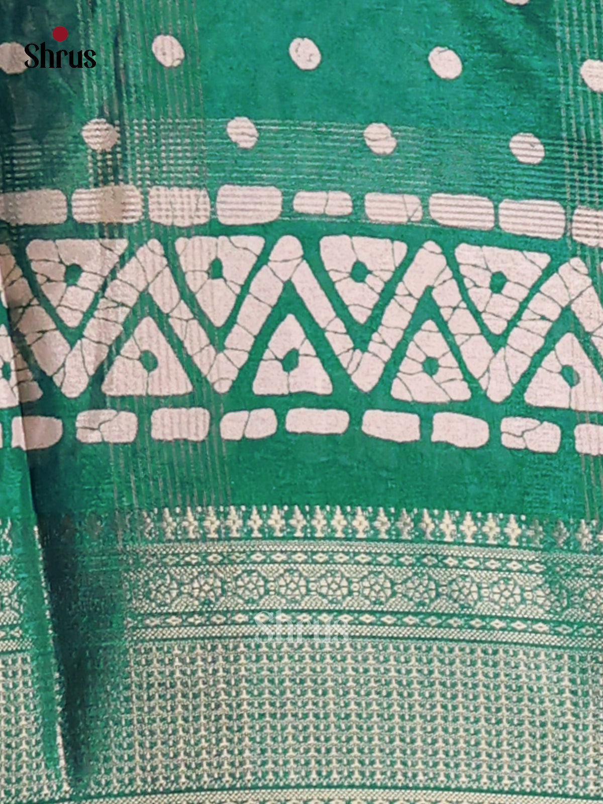 Green - Semi Crepe Saree - Shop on Shrus.com