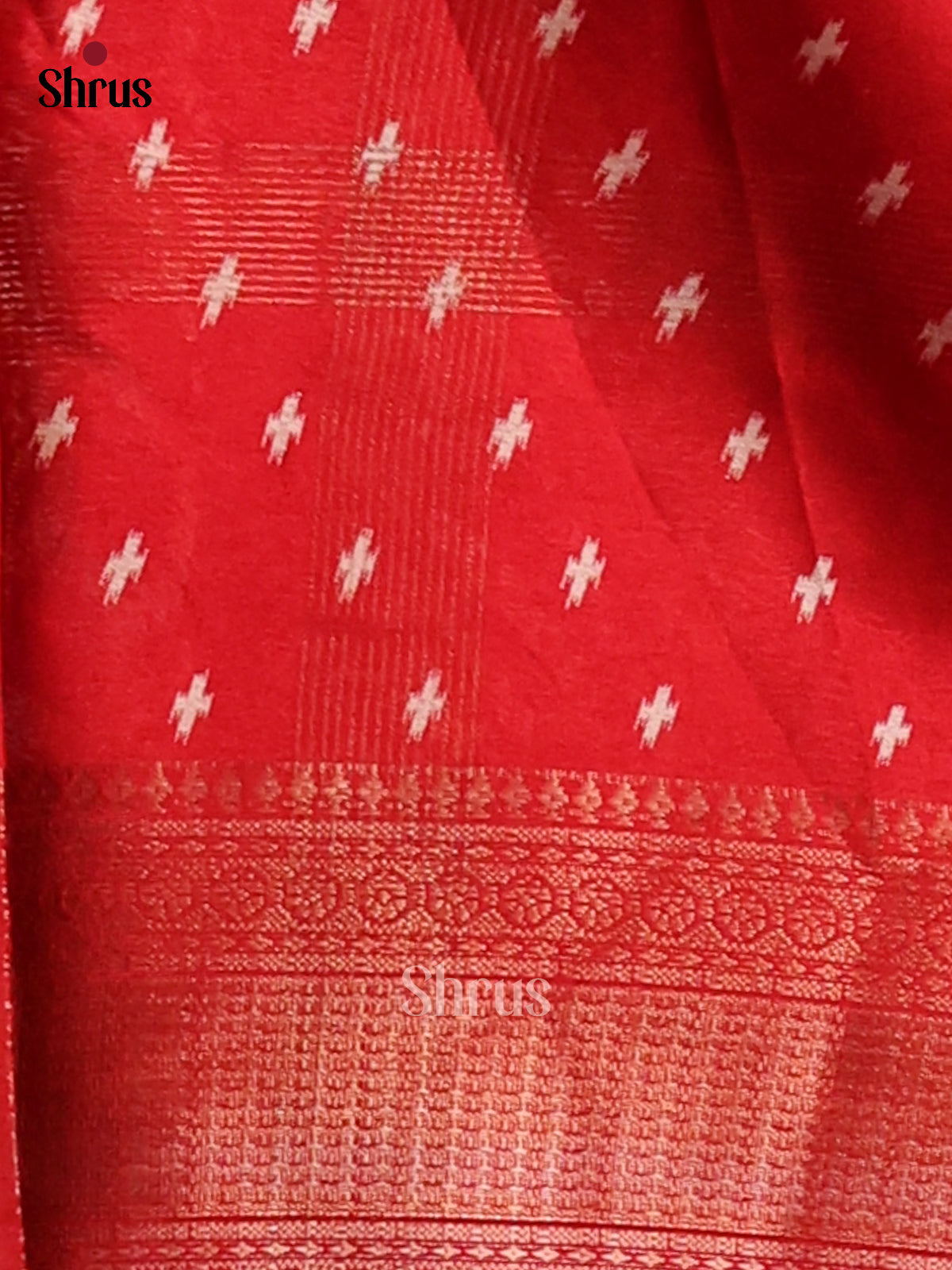 Red - Semi Crepe Saree - Shop on Shrus.com