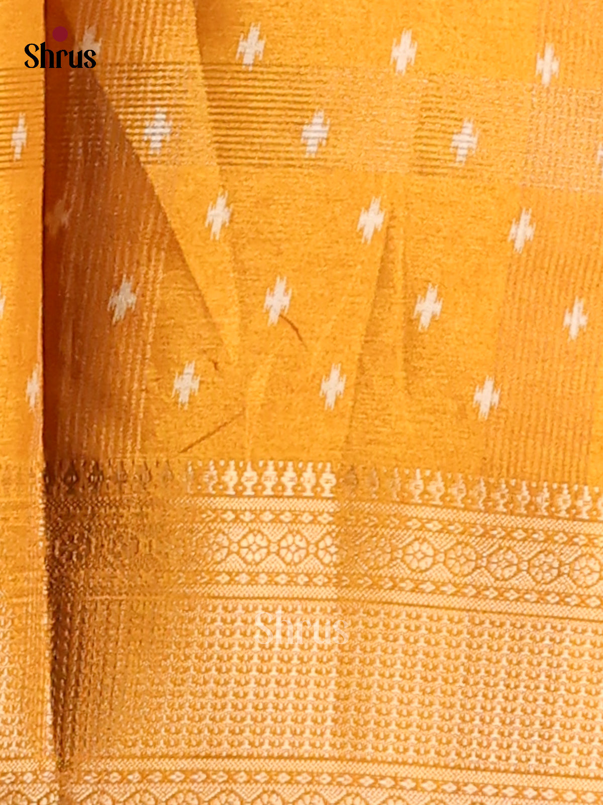Mustard - Semi Crepe Saree - Shop on Shrus.com