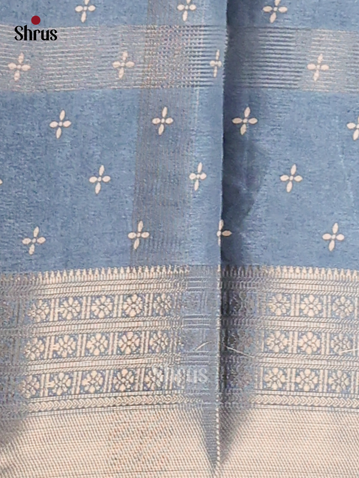 Blue- Semi Crepe Saree - Shop on Shrus.com