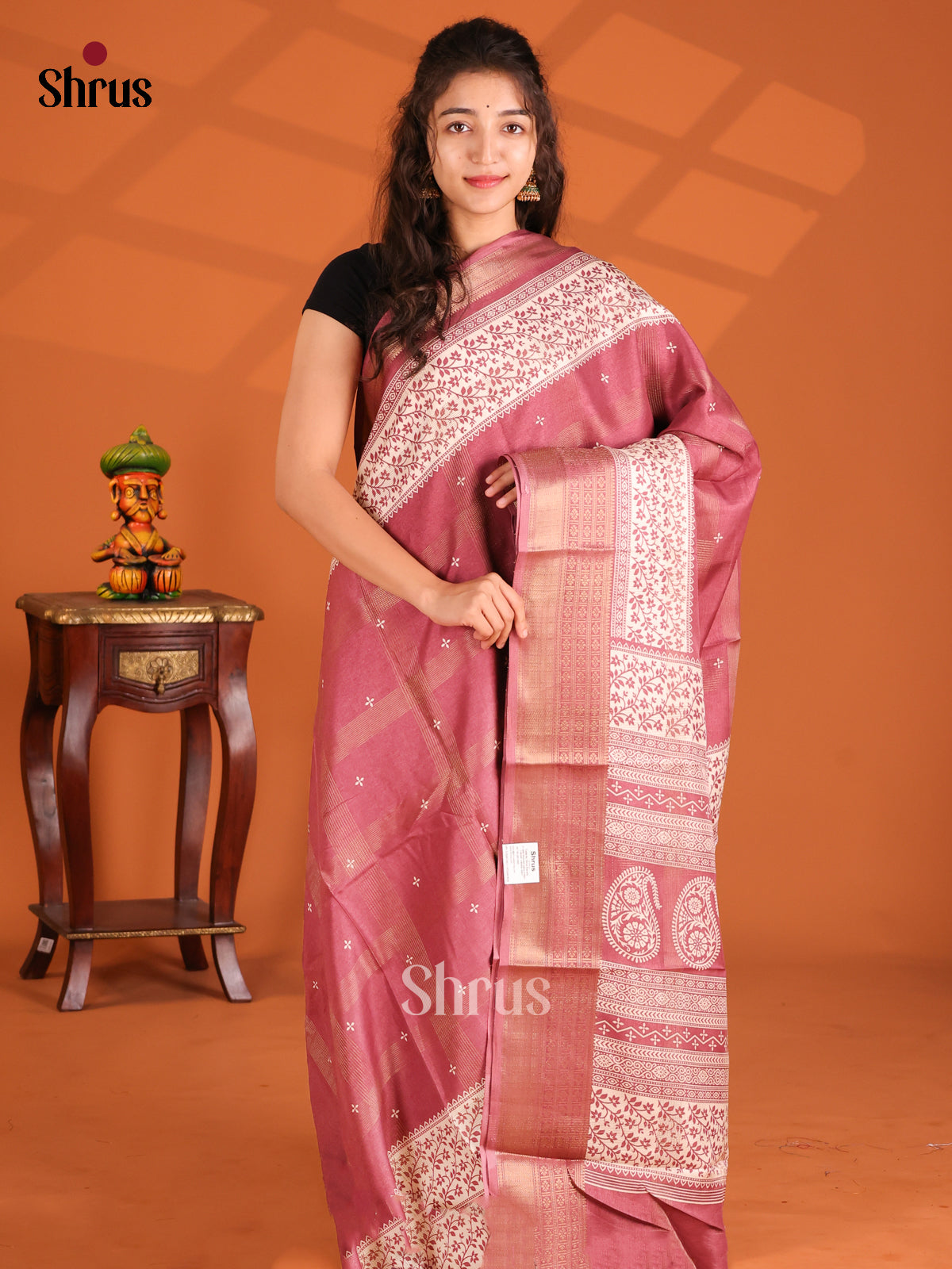 Onion Peel- Semi Crepe Saree - Shop on Shrus.com
