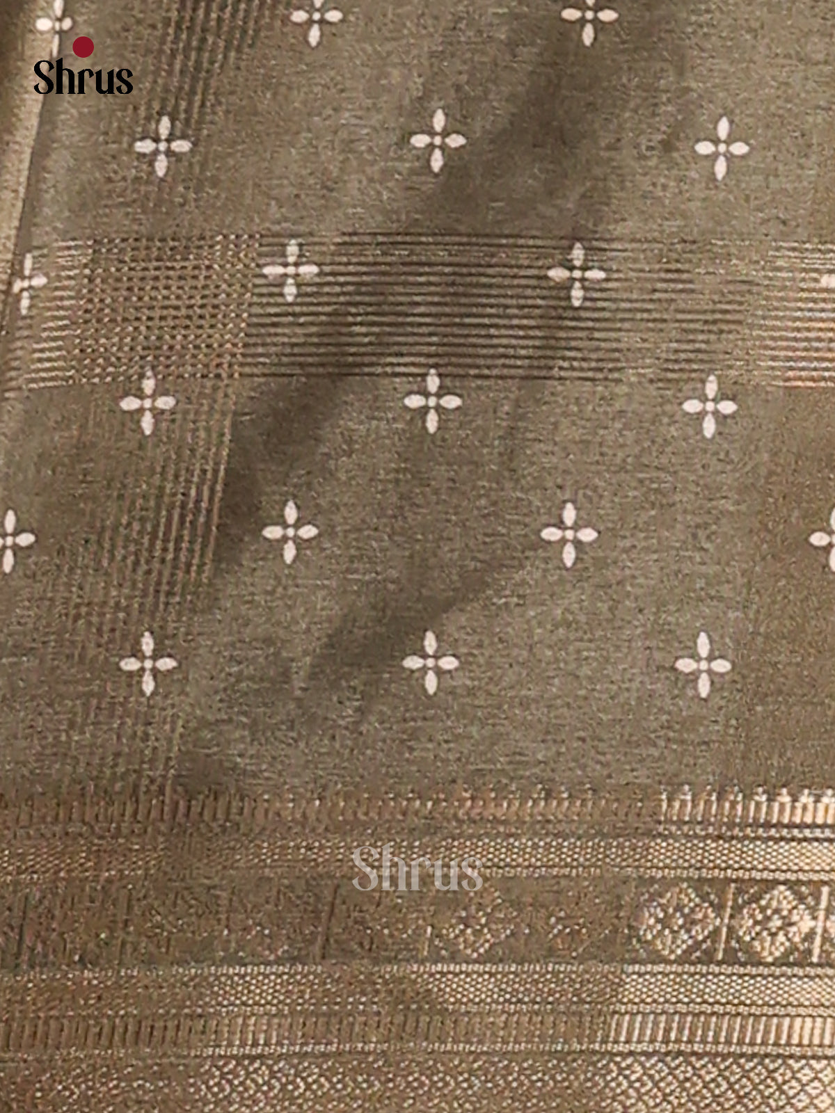 Chutney green - Semi Crepe Saree - Shop on Shrus.com