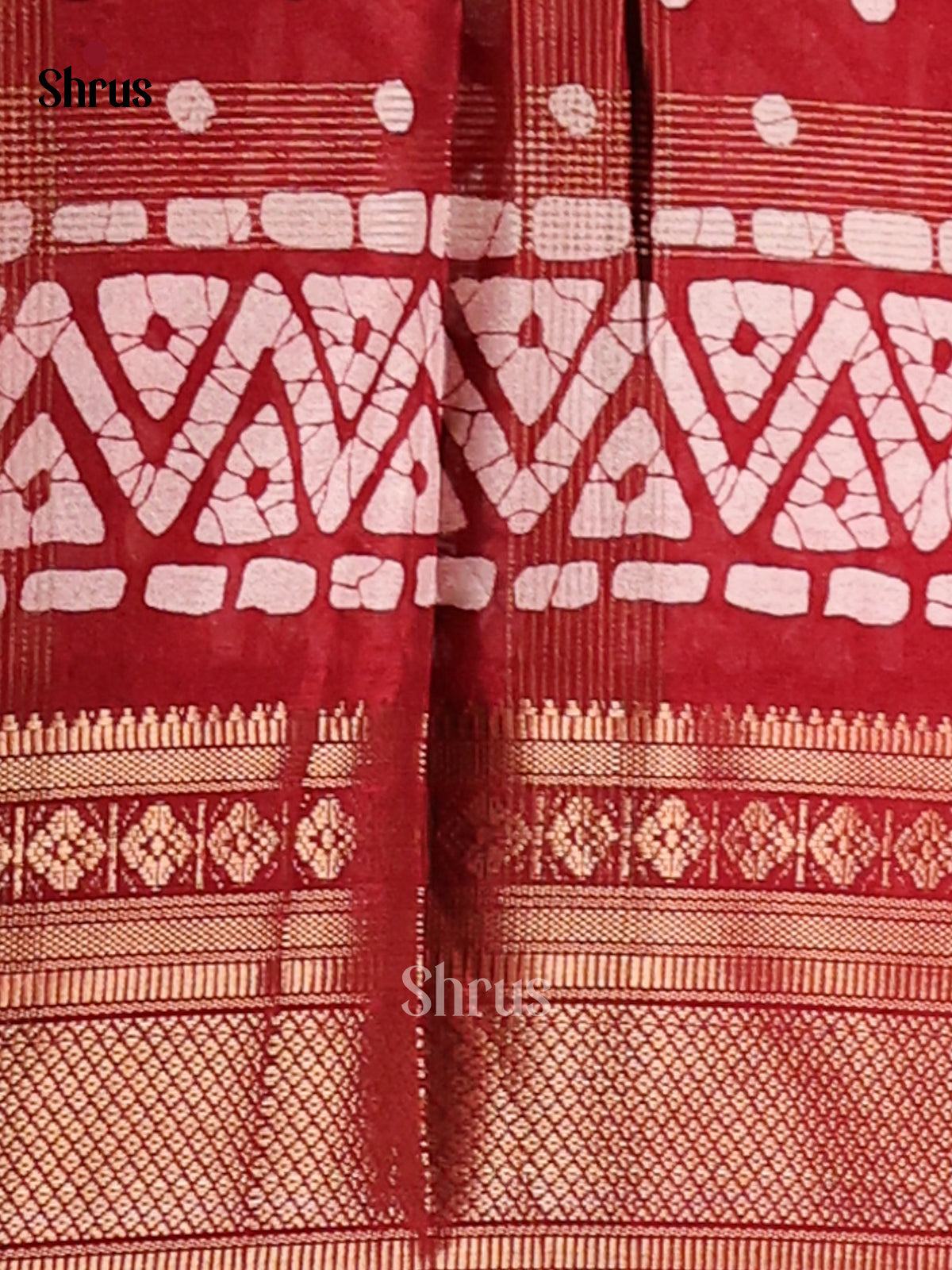 Red - Semi Crepe Saree - Shop on Shrus.com