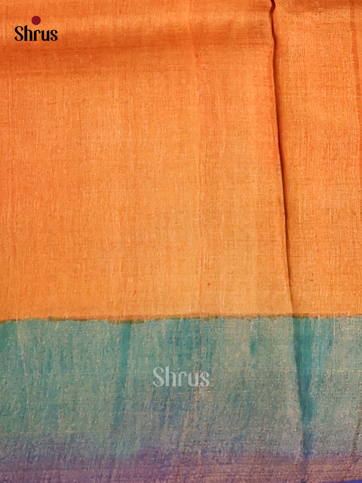 Orange & Blue - Tussar Saree-1
