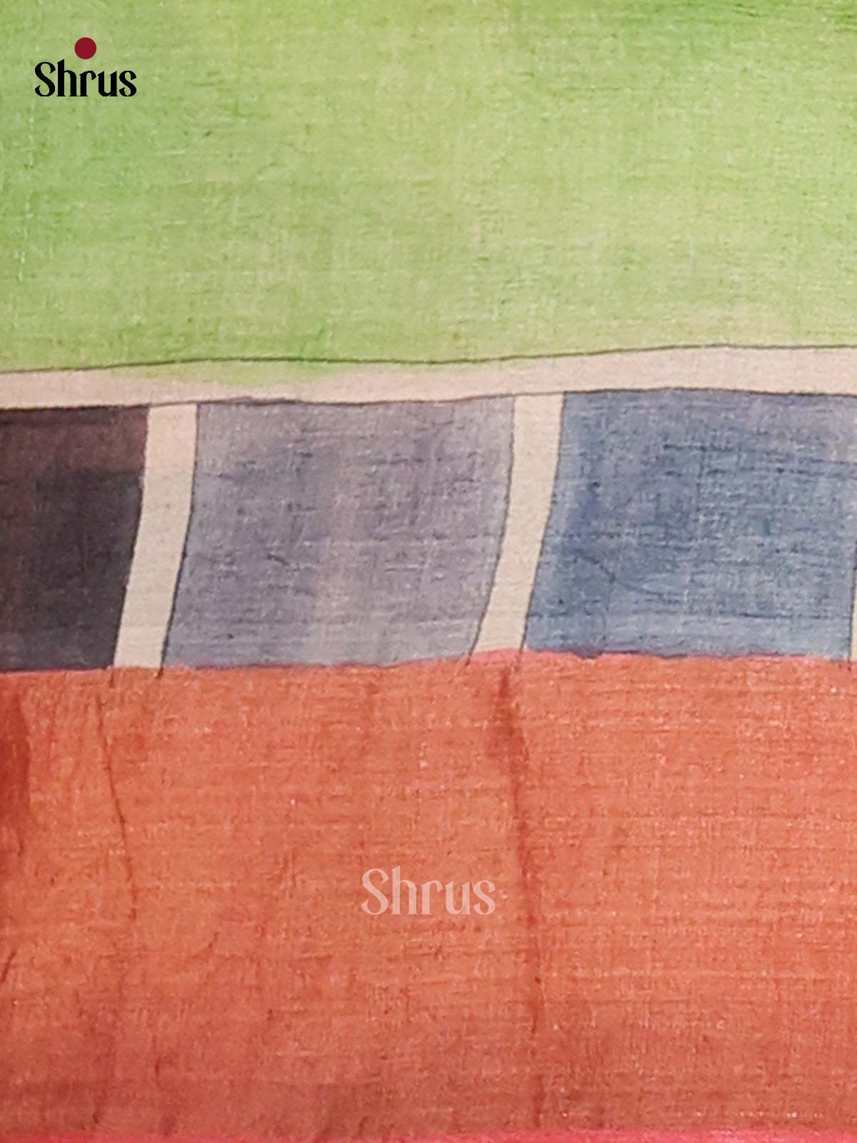 Light Green & Grey - Tussar Saree-1